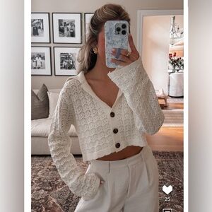 Tularosa White Audri Cropped Cardigan- Sold Out on Revolve